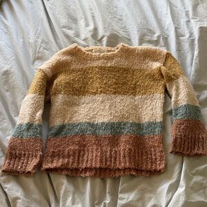 Rylee + Cru Earthy Tones Striped Sweater